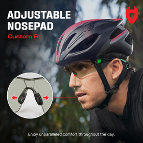 NoCry anti-scratch-coated lenses reduce wear marks during daily tasks.