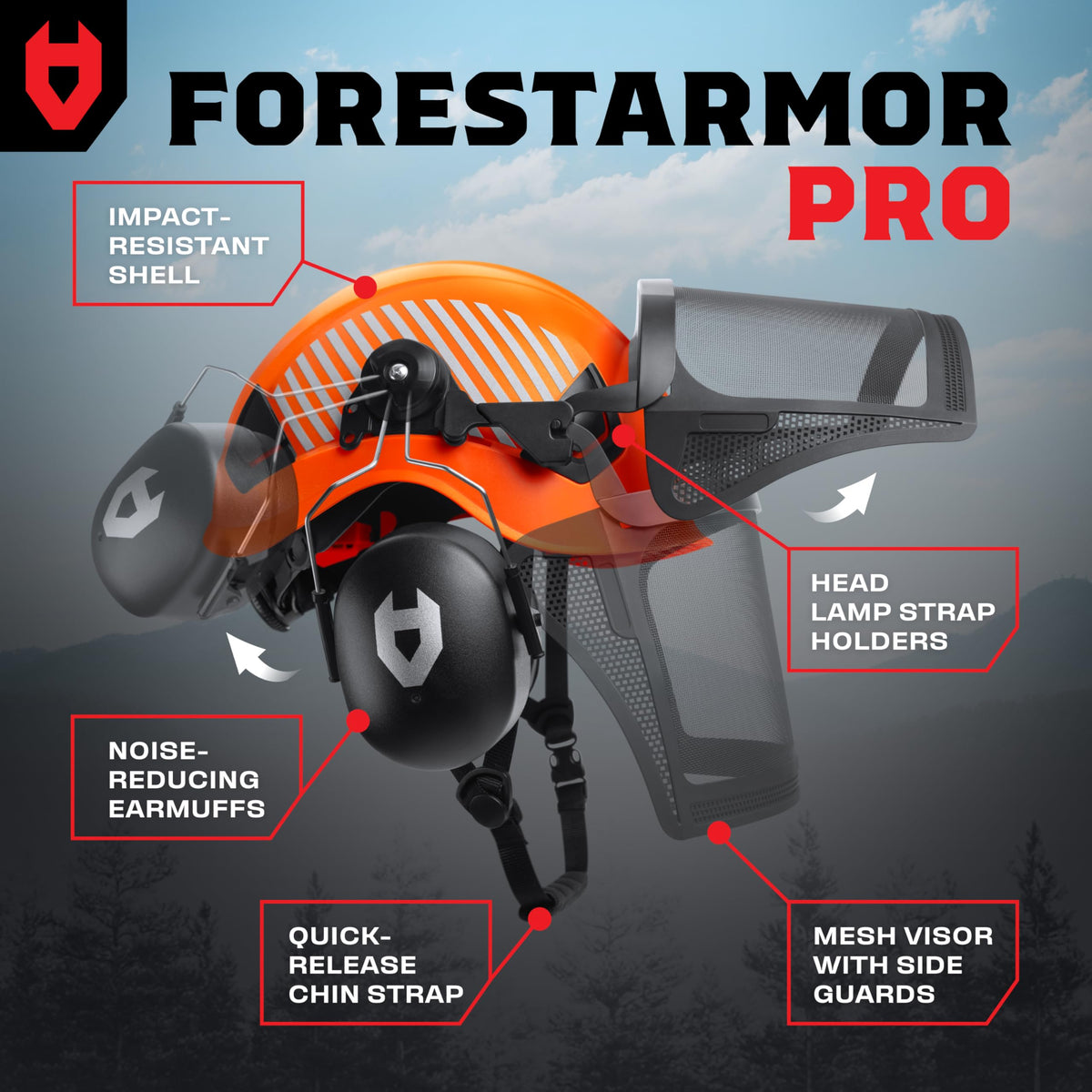 NoCry arborist helmet face shield protecting against debris while maintaining visibility.