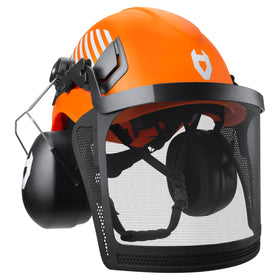 NoCry arborist helmet outer shell provides durable protection for forestry tasks.