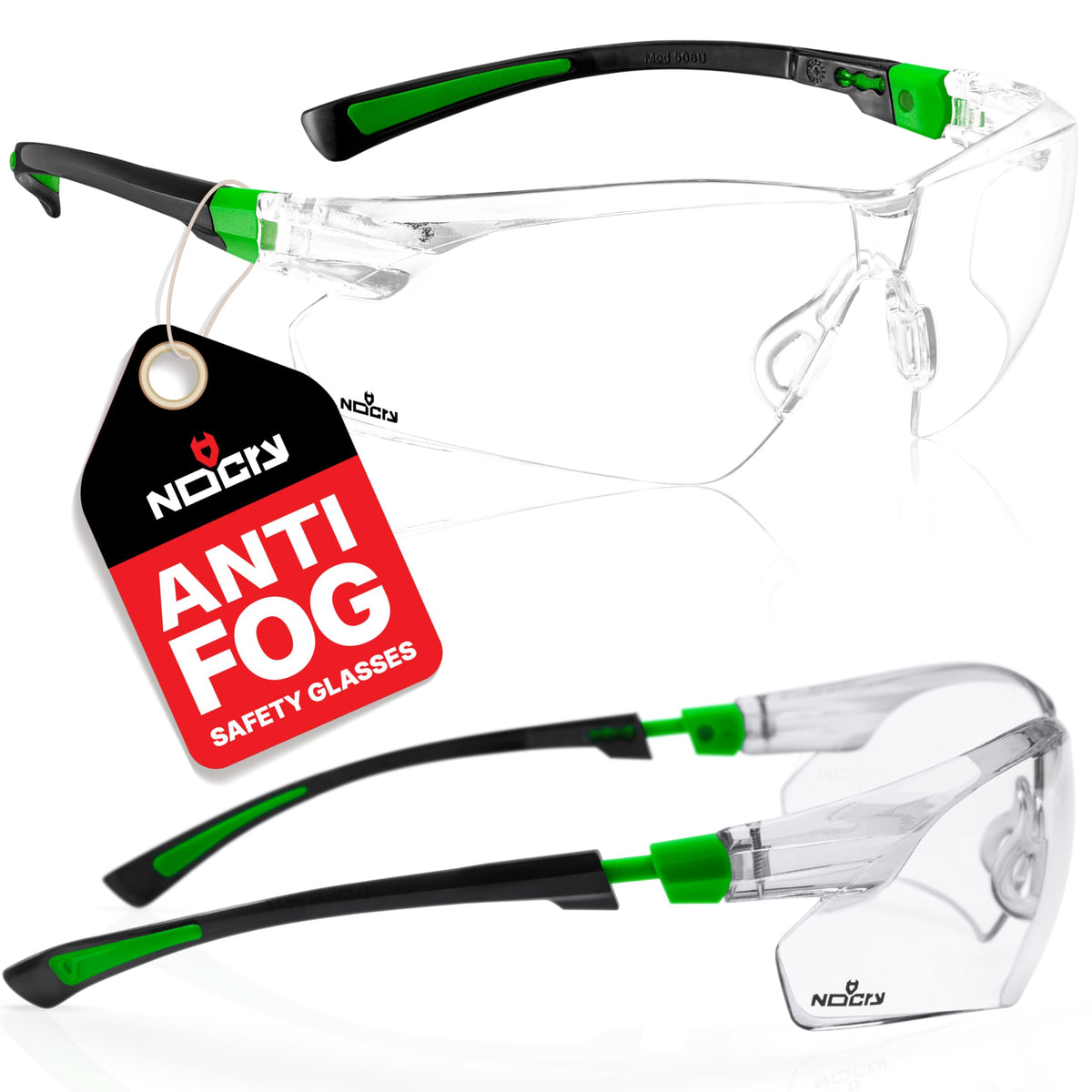 NoCry clear safety glasses with wraparound frame for full coverage