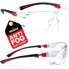 NoCry clear safety glasses with wraparound lenses for all-around eye protection