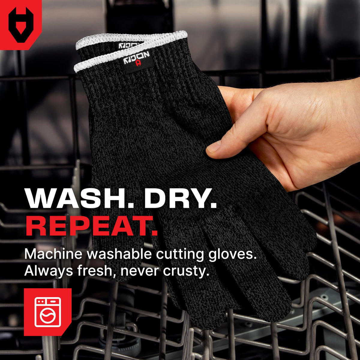 NoCry gloves use food-grade material for safe kitchen tasks.