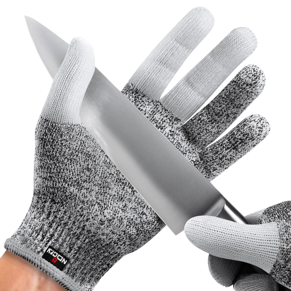 NoCry cut resistant gloves with reinforced three-finger area for extra protection.