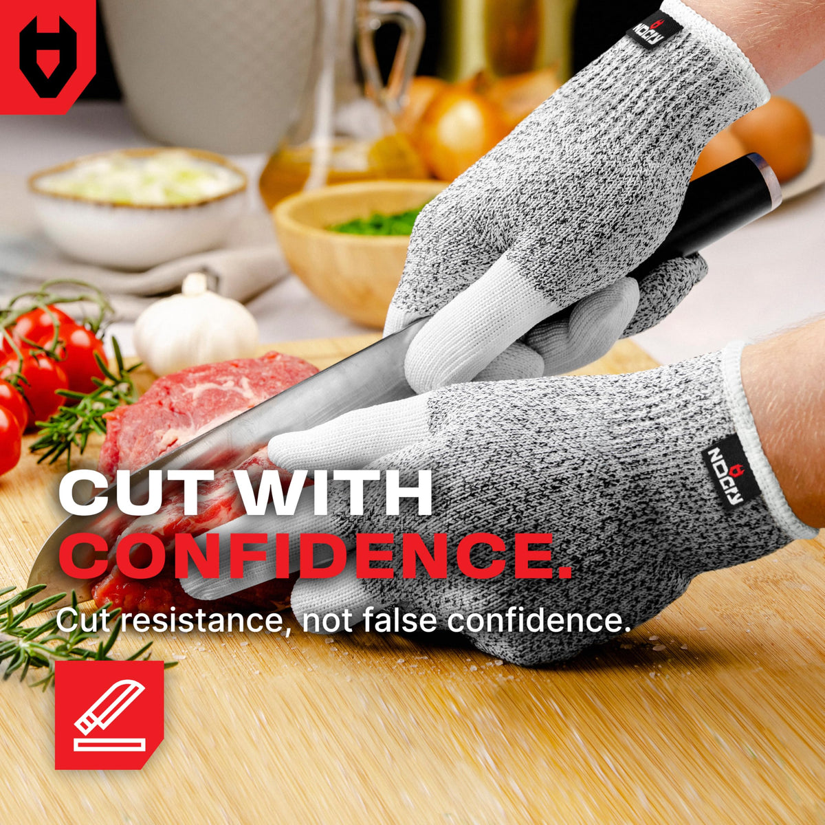 Durable yet flexible fabric boosts comfort during long kitchen tasks.