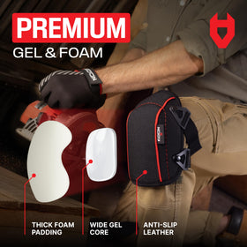 NoCry anti-slip leather surface keeps knee pads steady on smooth floors