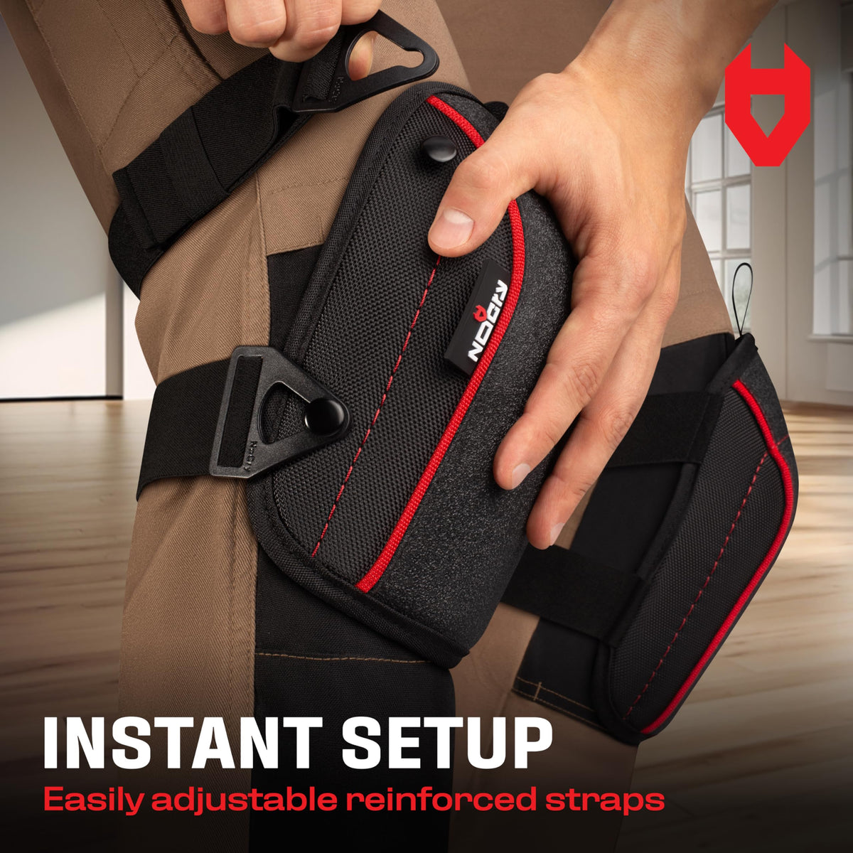 NoCry hang loop offers easy storage and quick adjustments on site