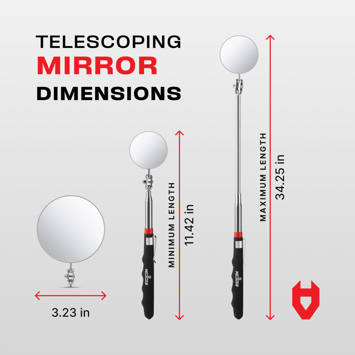 NoCry retracted compact design fits tool kits for quick checks.