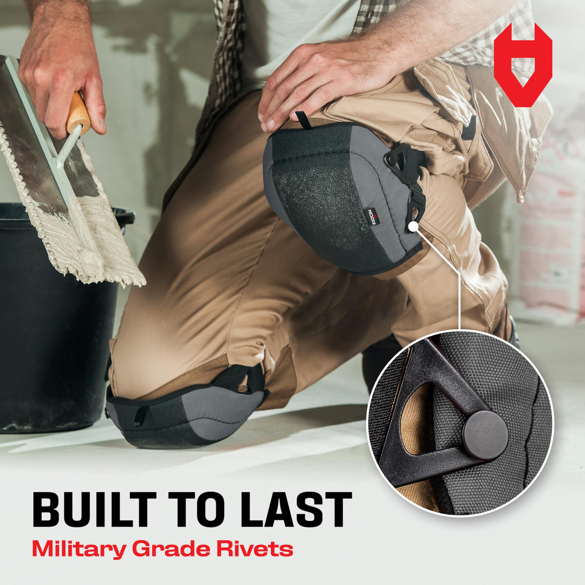 NoCry knee pads on flooring project protect surfaces while you move.