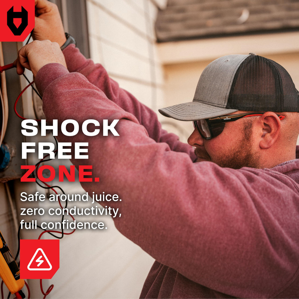 NoCry lightweight frame worn by a worker for comfort