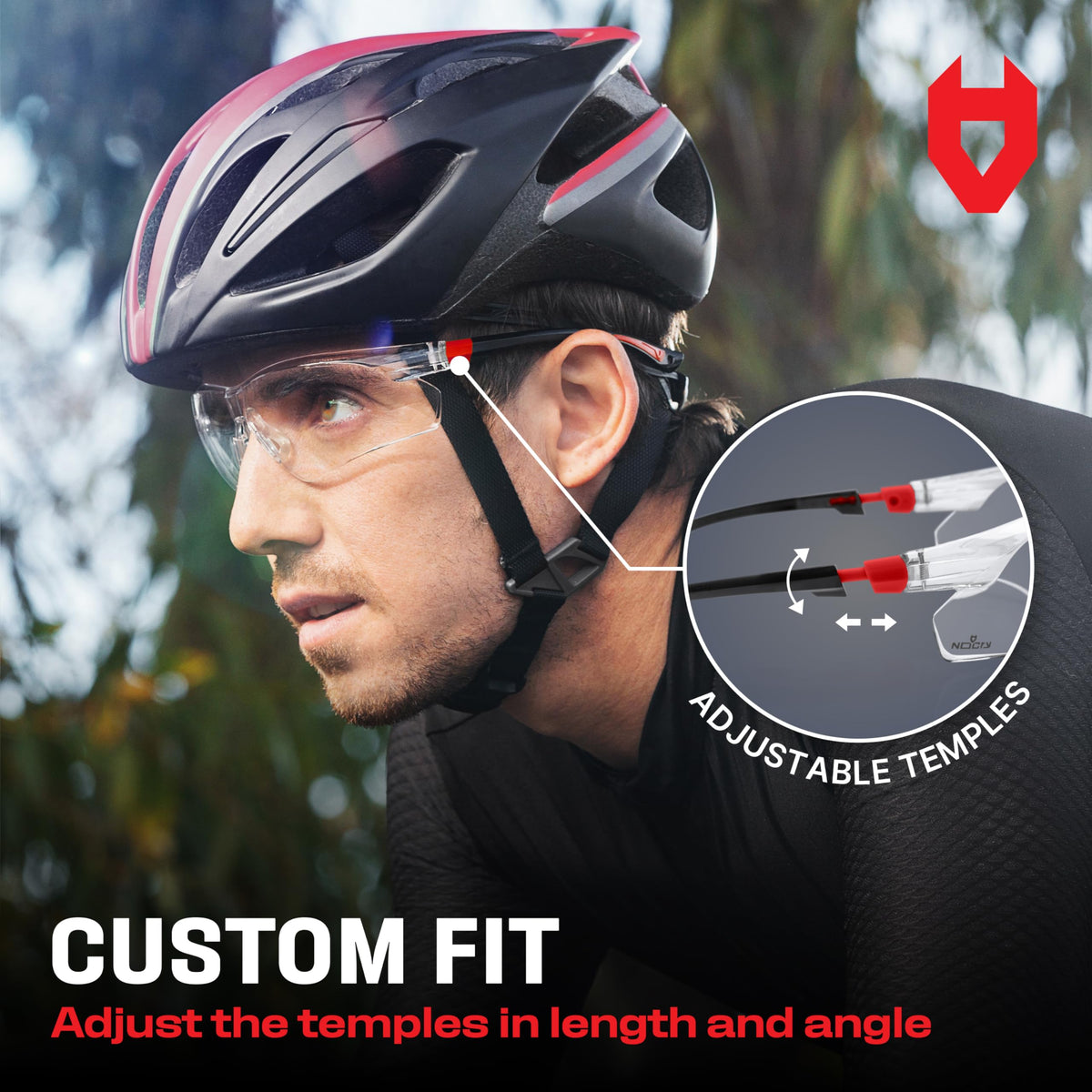 NoCry lightweight polycarbonate frame delivers durable, comfortable protection.