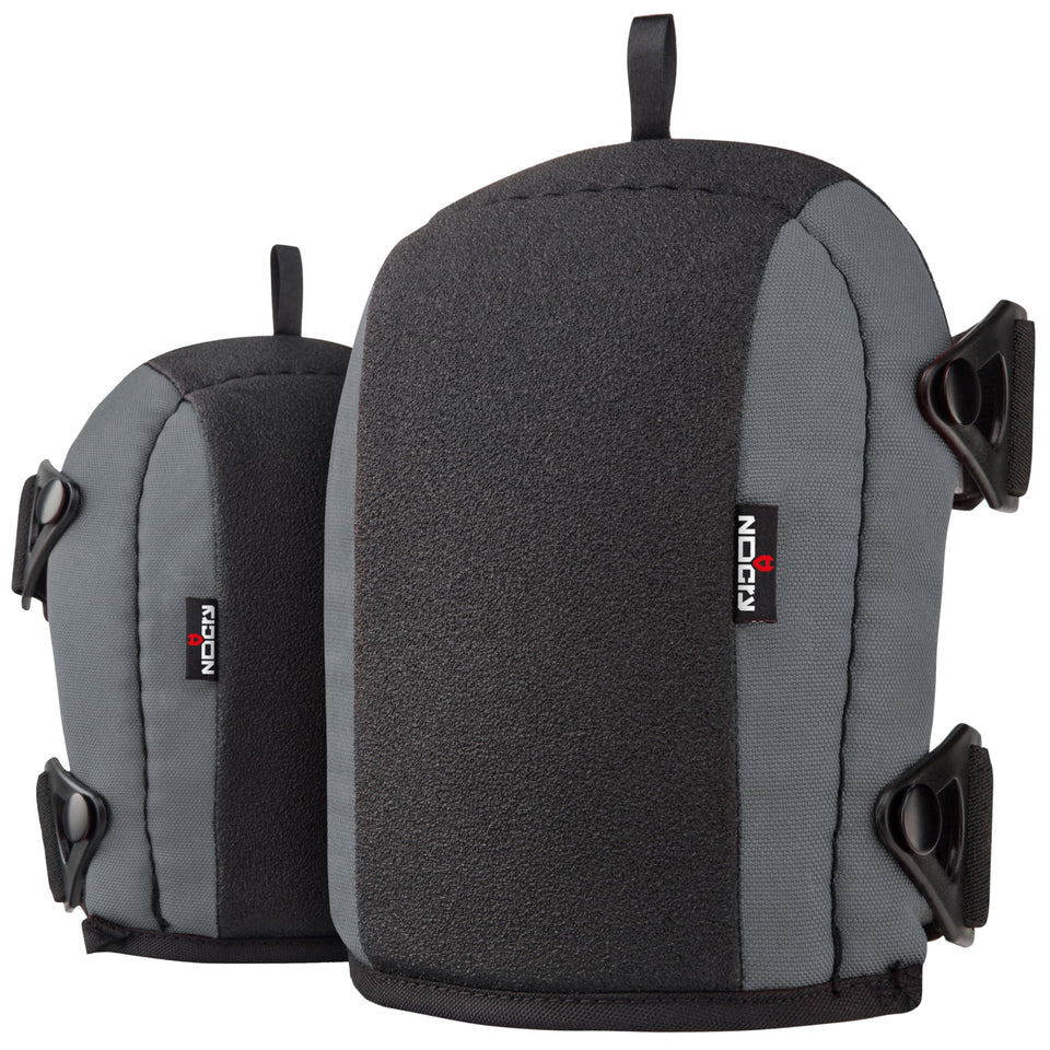 NoCry non-slip knee pads outer view shows secure grip on vinyl and tile surfaces.