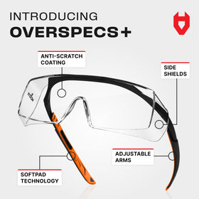 NoCry OTG wraparound lenses protect eyes from front and side impacts while you work.