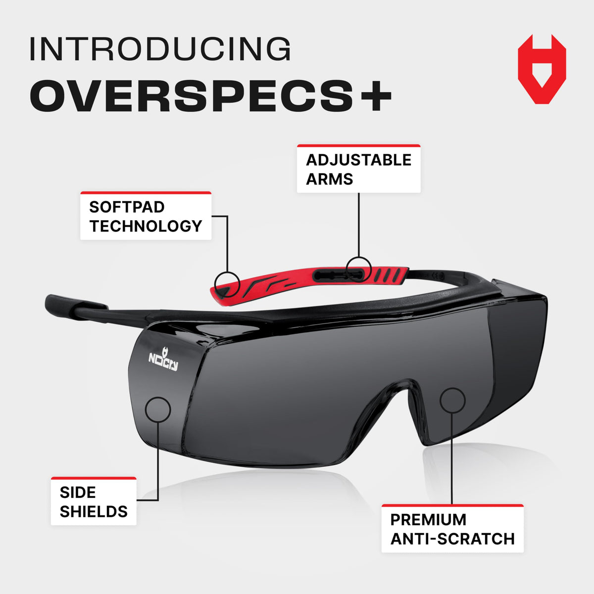 NoCry over-eyeglasses protective lenses with anti-scratch coating