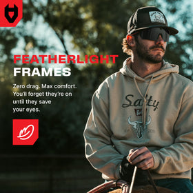 NoCry polycarbonate frames resist impacts for durable everyday use.
