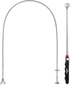 NoCry premium pickup tool 36-inch flexible grabber reaches tight spaces with retractable claw