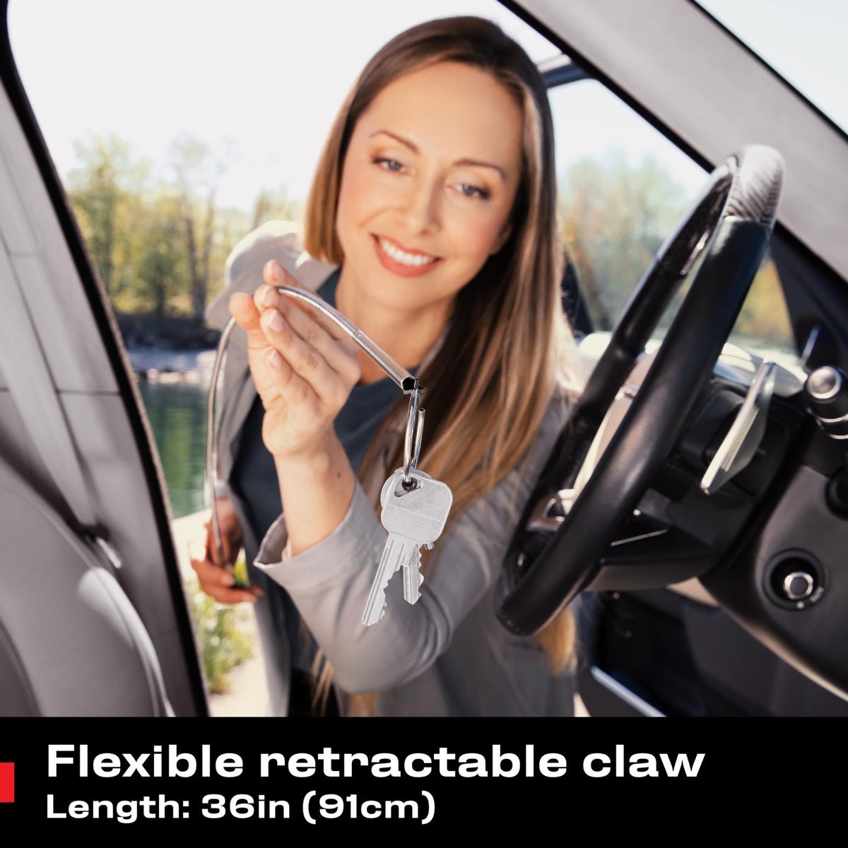NoCry retractable claw ensures secure retrieval in hard-to-reach spots