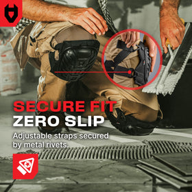 NoCry knee pads slip on easily with adjustable buckles for quick setup.