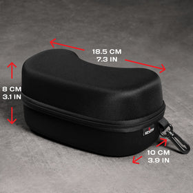 NoCry goggle case open zip demonstrates quick access to goggles