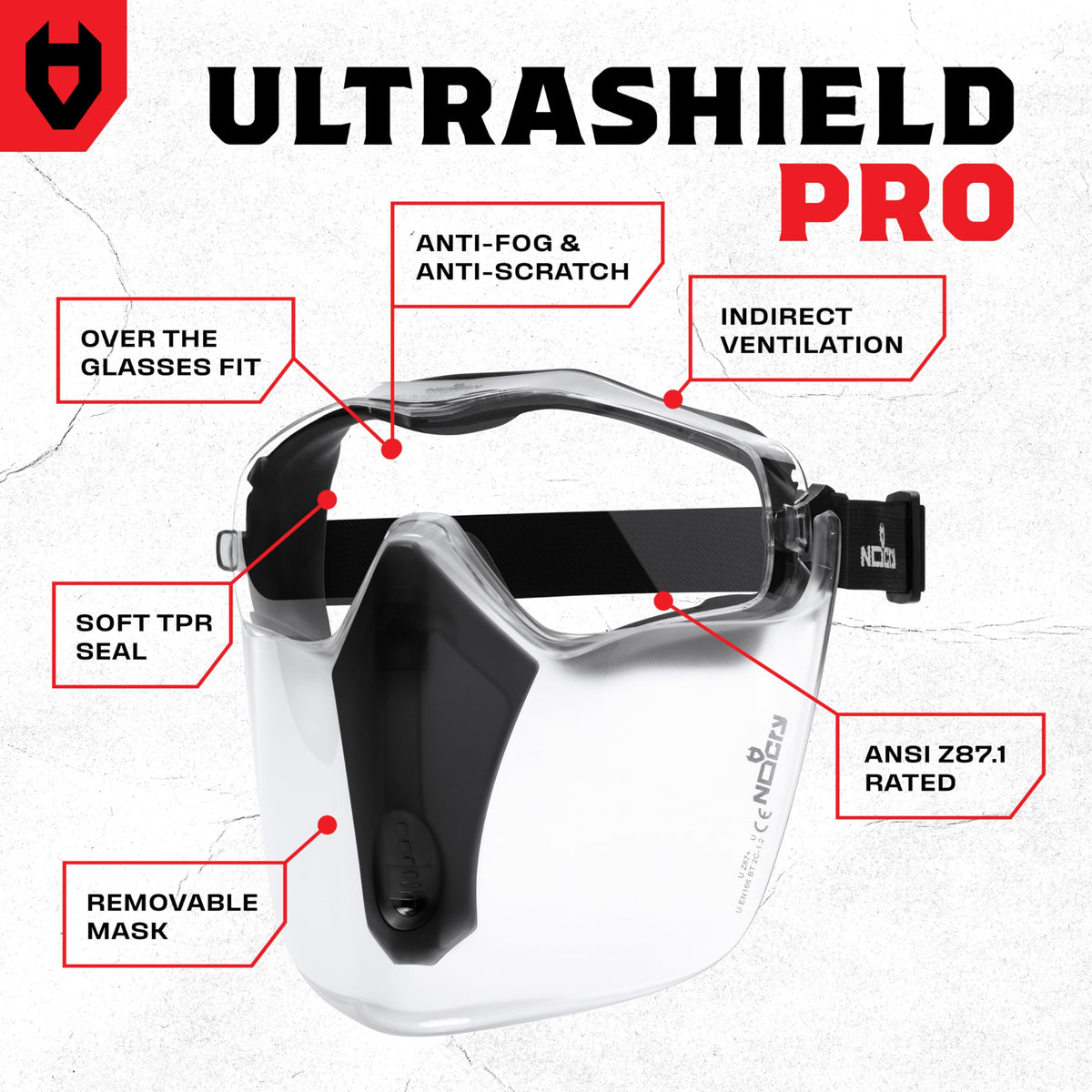 NoCry anti-fog vented shield close-up enabling fog-free visibility