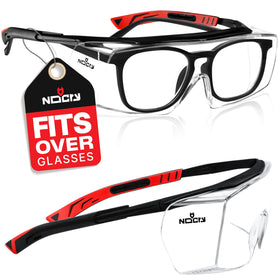 NoCry safety glasses over eyeglasses with anti-scratch lenses for prescription protection