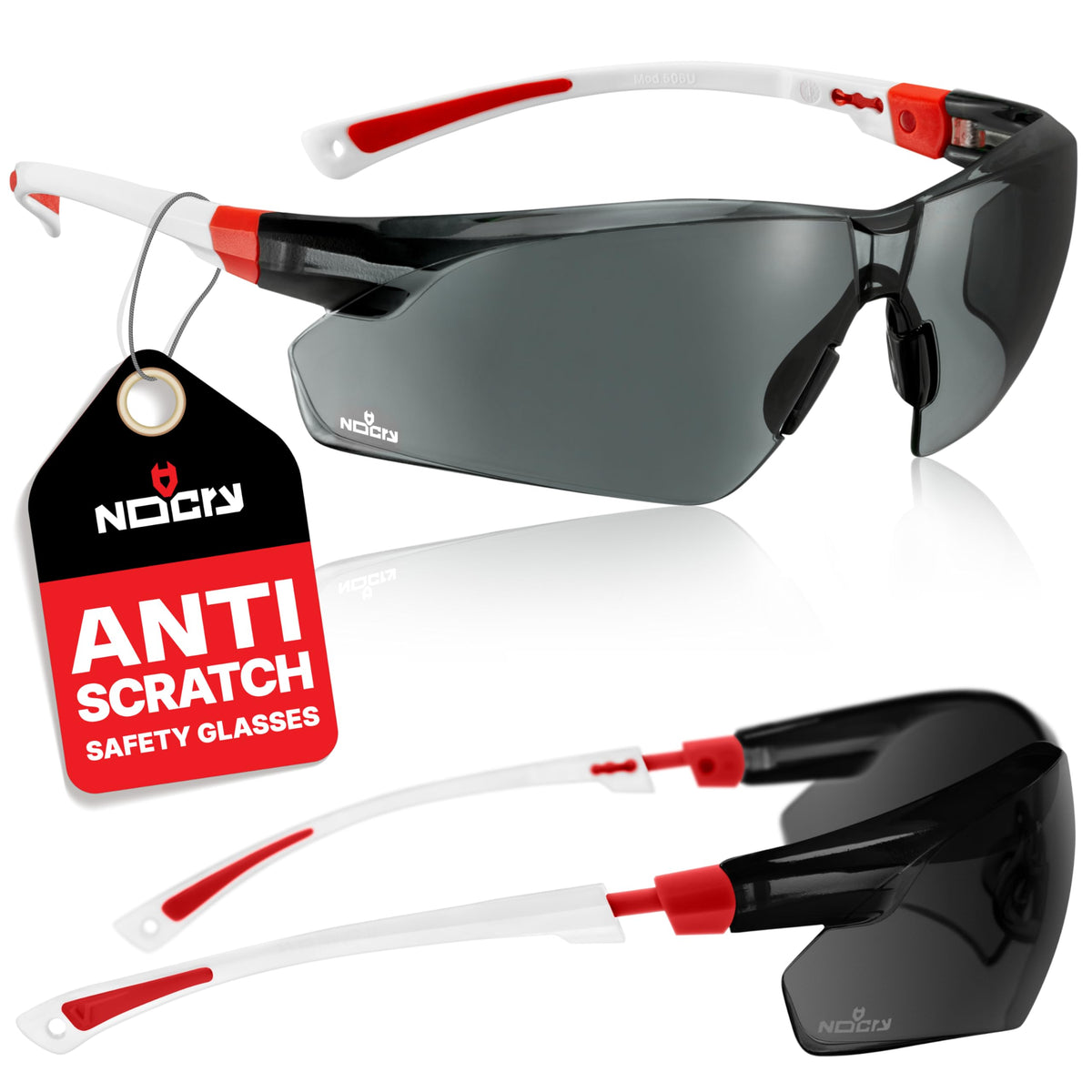 NoCry safety sunglasses with green-tinted wraparound frames for all-day eye protection.
