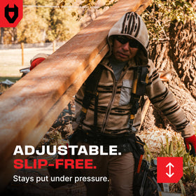 Lightweight polycarbonate wraparound frame of NoCry safety glasses.