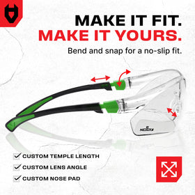 NoCry scratch resistant lens coating reduces wear during daily tasks.