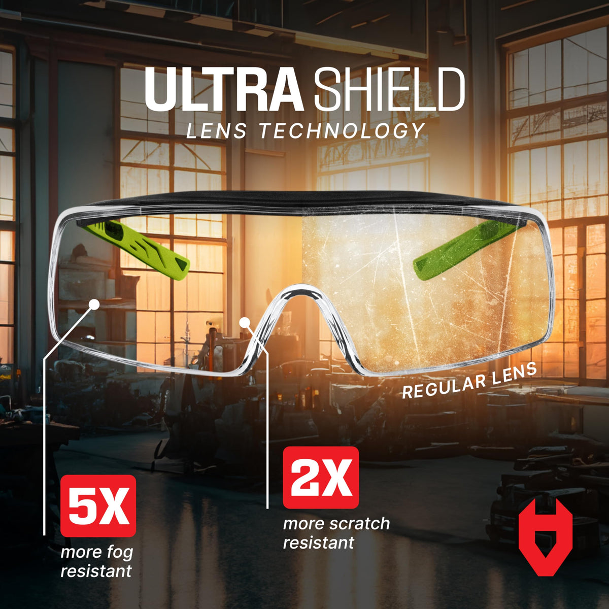 NoCry scratch-resistant lenses maintain clarity in demanding environments