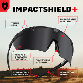 NoCry tinted safety glasses nose pad close-up shows soft adjustable nose pad for secure comfort.