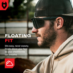NoCry wraparound frame stays secure during movement for all-day wear.