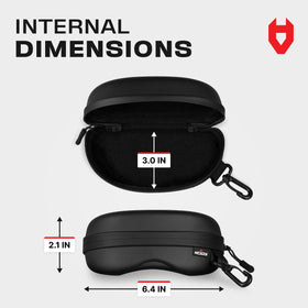 NoCry universal compatibility case fits sunglasses, prescription lenses, and safety glasses.