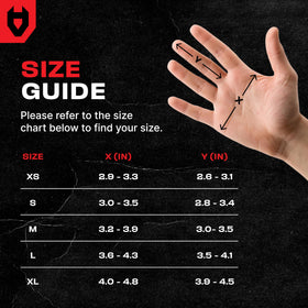 Five sizes accommodate different hands for a secure fit with NoCry gloves.