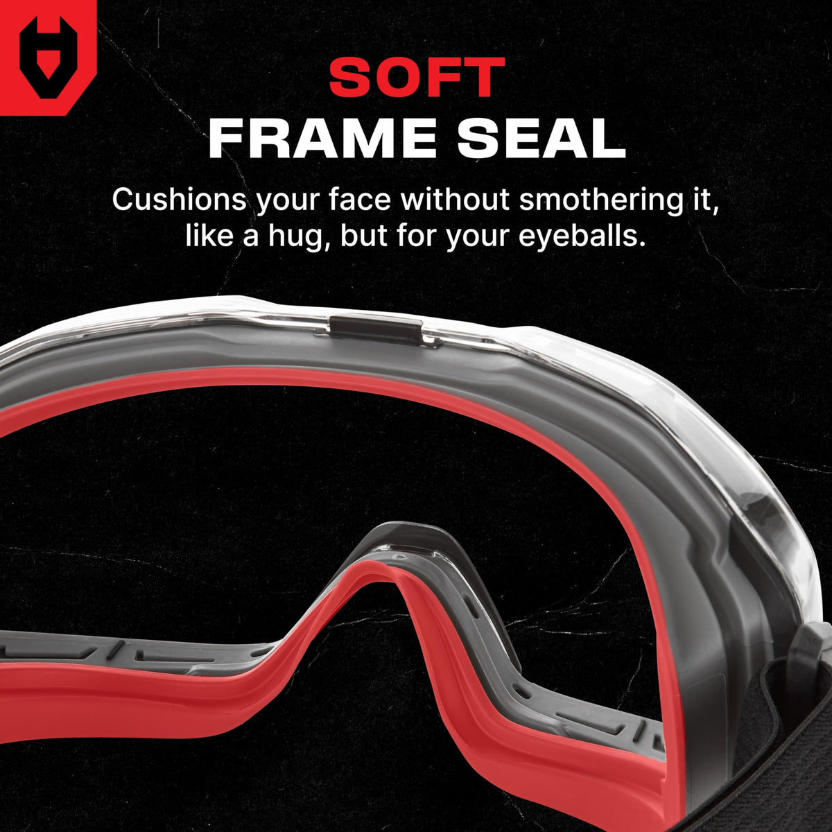 NoCry vented design reduces heat buildup while blocking splashes.