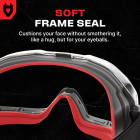NoCry vented design reduces heat buildup while blocking splashes.