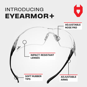 NoCry wraparound lenses shield eyes from sun and debris for comfort