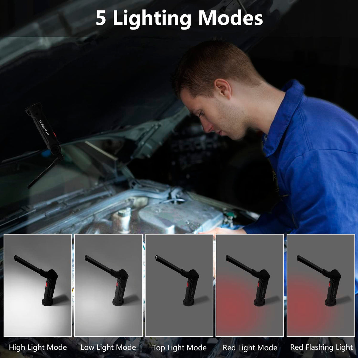 NODINIHU light with 360-degree rotation for precise illumination.