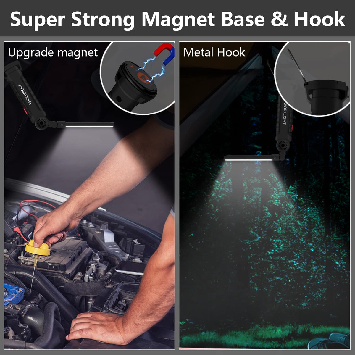 NODINIHU Foldable inspection light for compact storage.