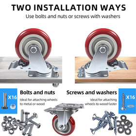 NOEAIKE 360-degree swivel wheels for effortless direction changes