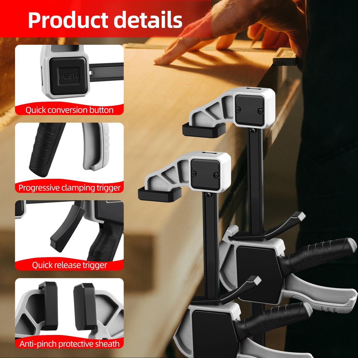 NOEAIKE bar clamps provide a 6 inch opening for smaller joints
