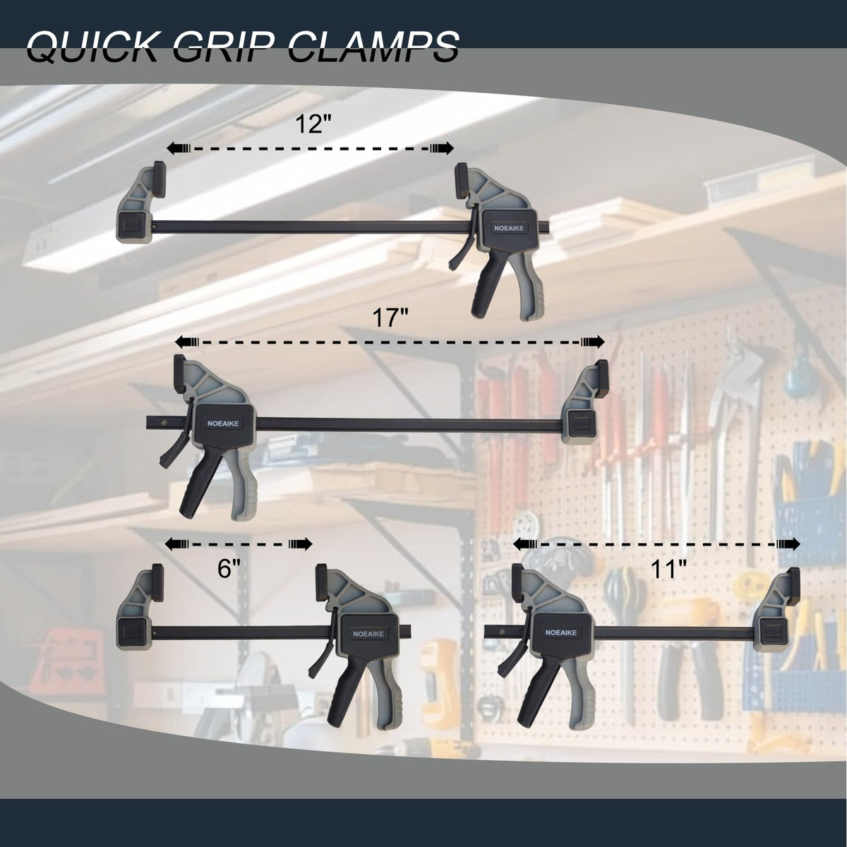 NOEAIKE bar clamps show the quick release button for easy adjustment
