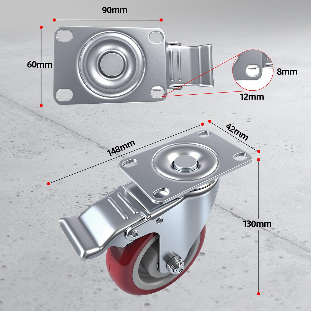 NOEAIKE locking casters secure equipment during use