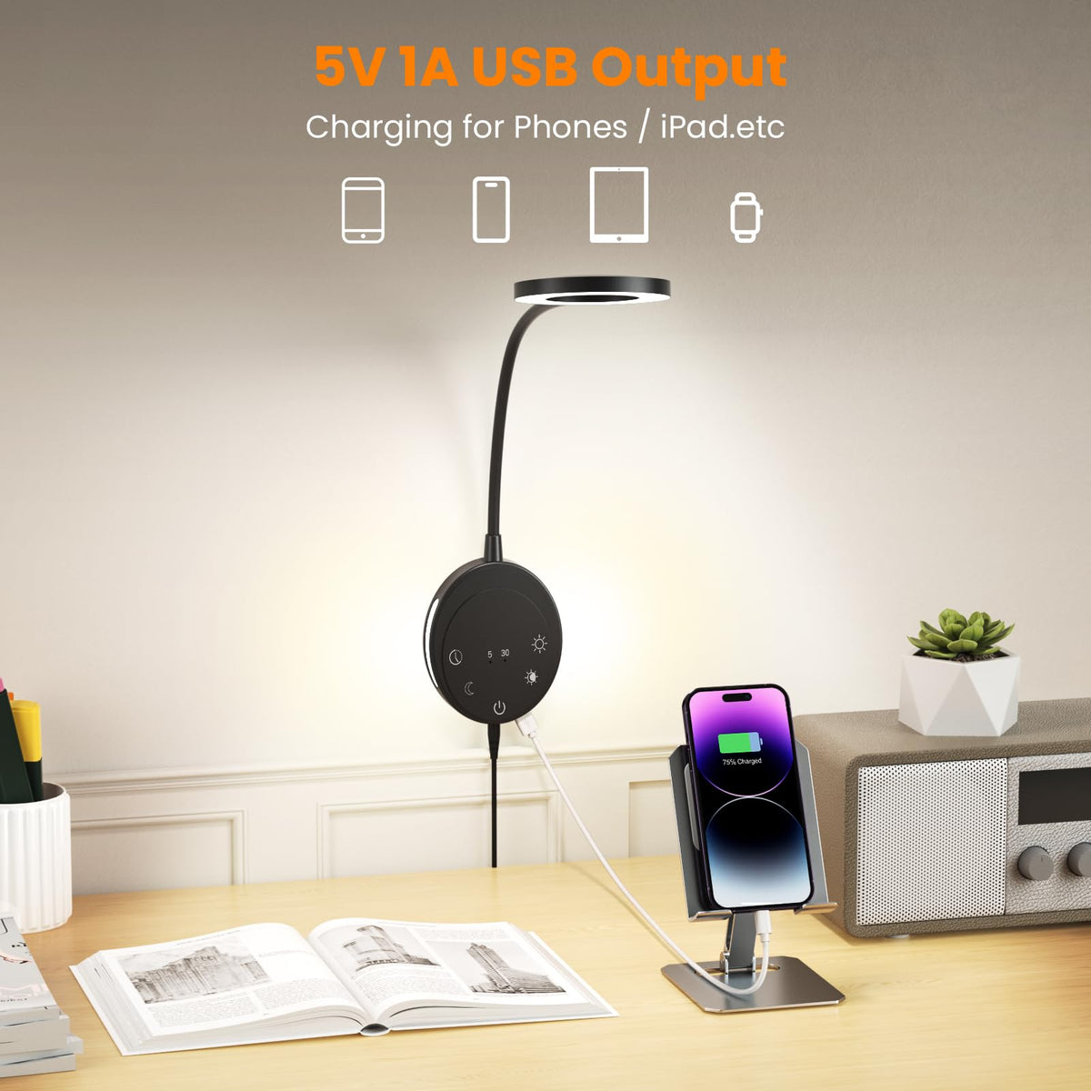 NoeiiT wall-mounted reading light headboard installation angle highlights flexible mounting options.