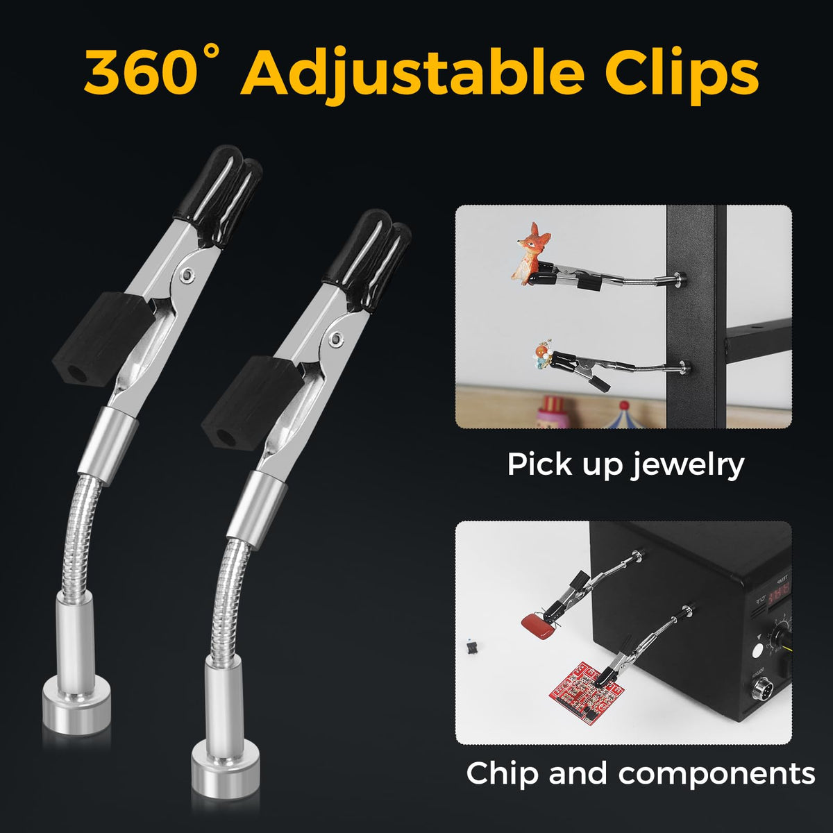 NOEVSBIG Helping Hands iron-base stability keeps work steady on any surface.