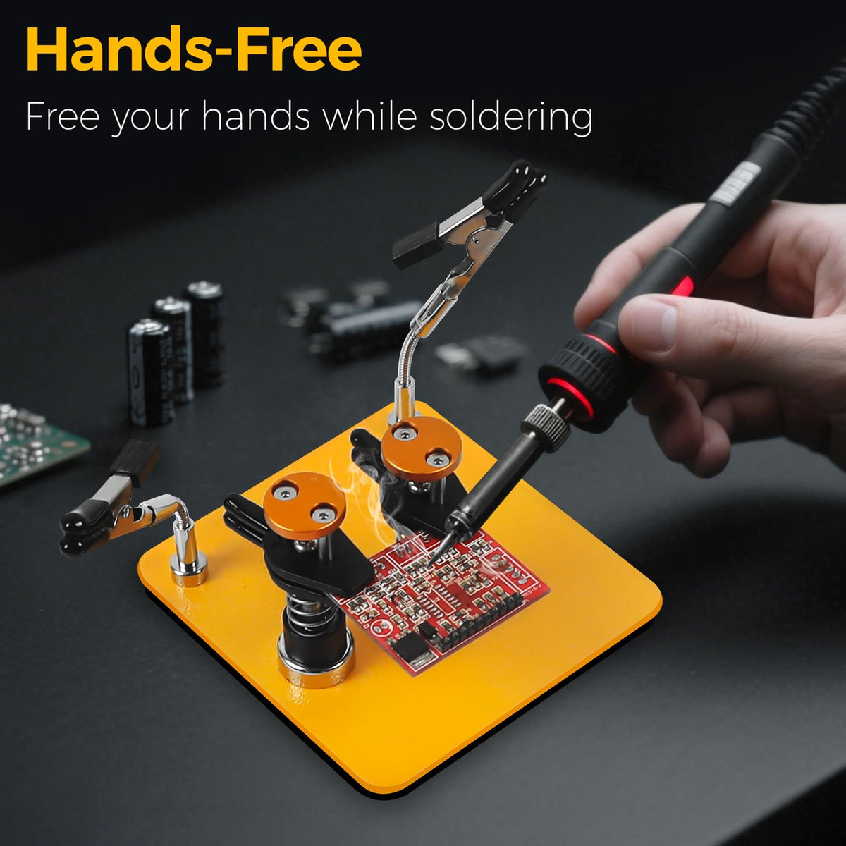 NOEVSBIG Helping Hands quick-release mechanism speeds component changes.