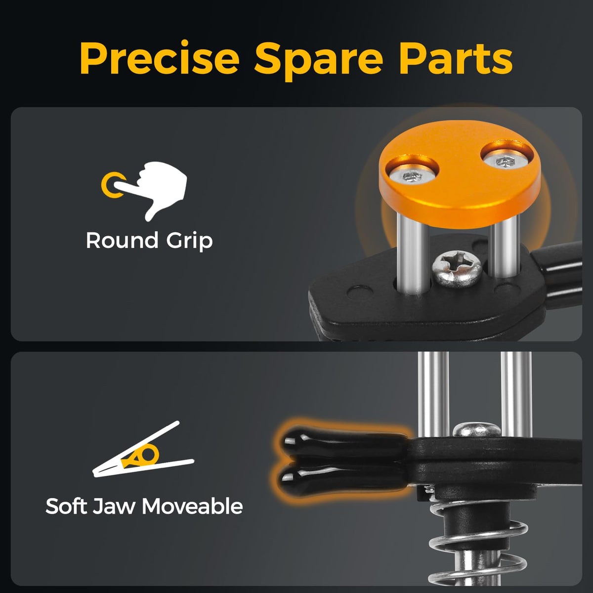 NOEVSBIG soft-jaw grip prevents scratches on delicate circuits during adjustments.