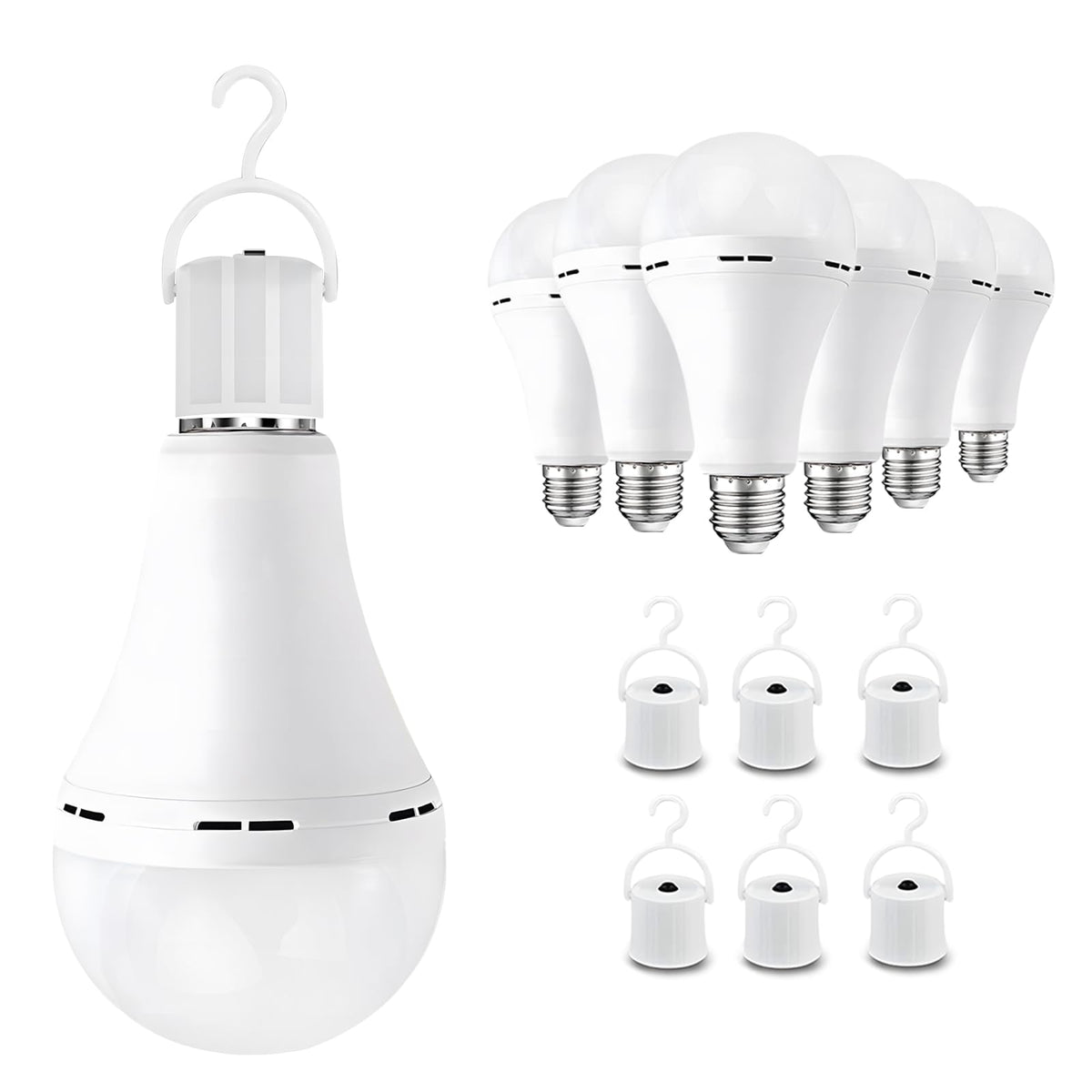 Noger emergency rechargeable light bulbs installed in a socket, ready for outages