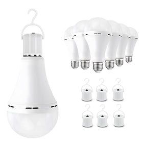 Noger emergency rechargeable light bulbs installed in a socket, ready for outages