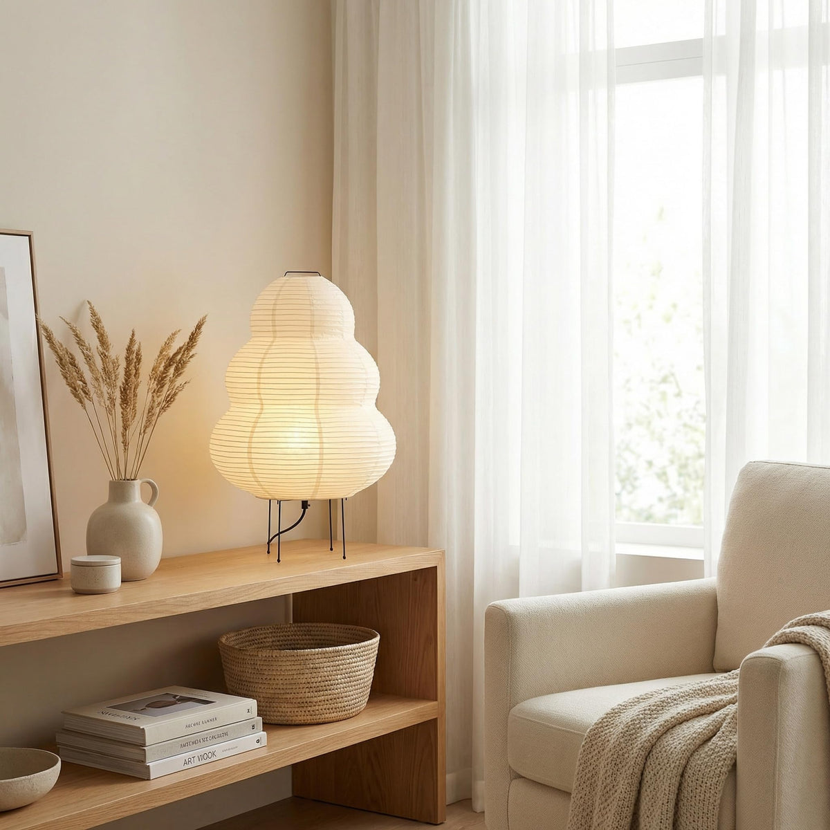 Nogy Akari Japandi design blends minimalism with warmth