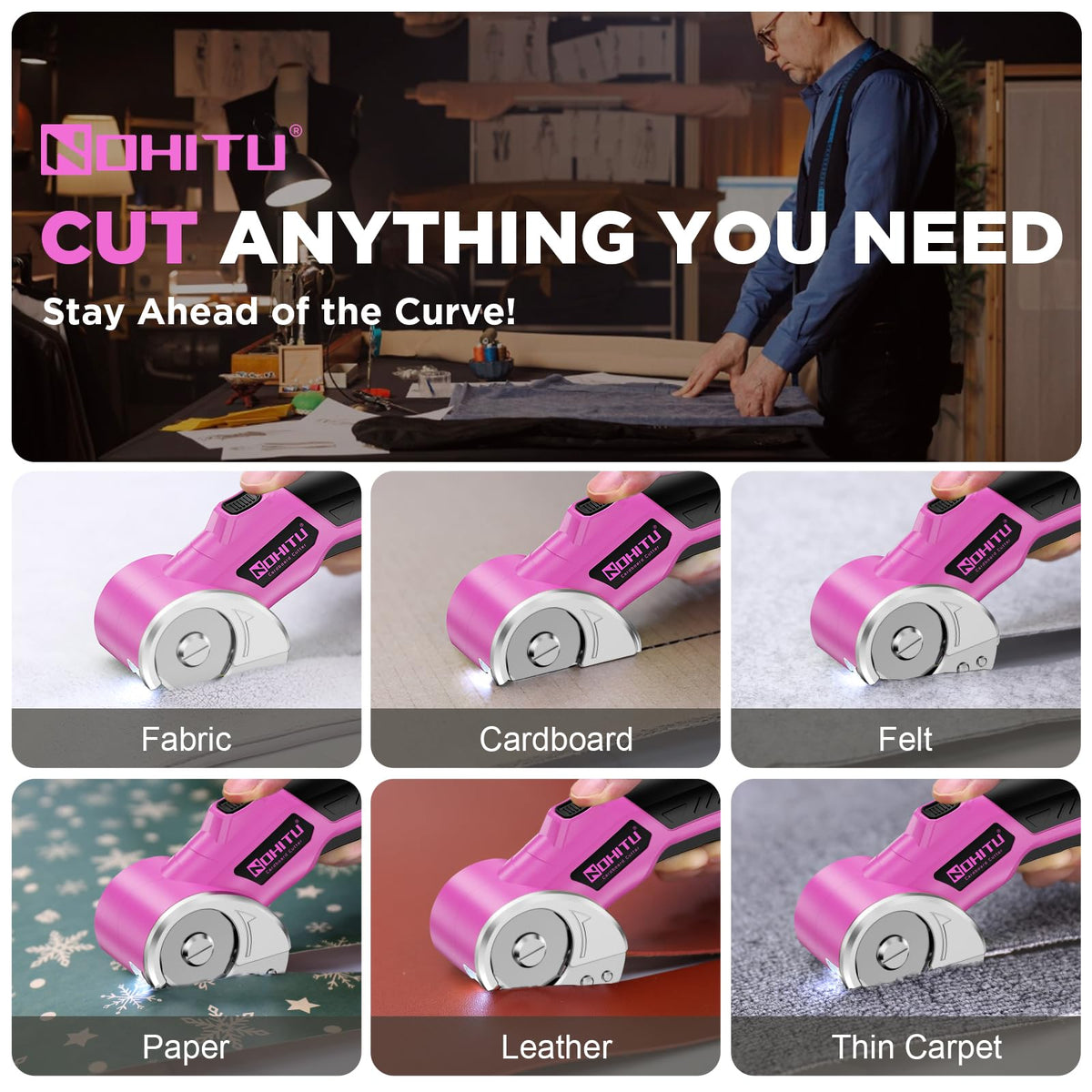 Nohitu scissors slice cardboard up to 0.25 inches smoothly