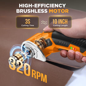 Nohitu cordless scissors cutting fabric for clean results.